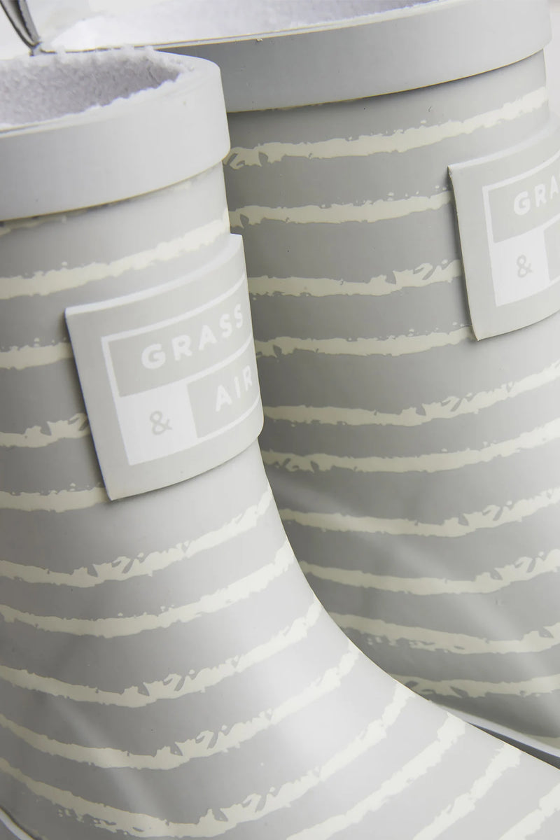 Grass & Air - Grey - Stripe Wellies