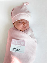 Lulujo - Bamboo Hat and Swaddle Blanket - Pink