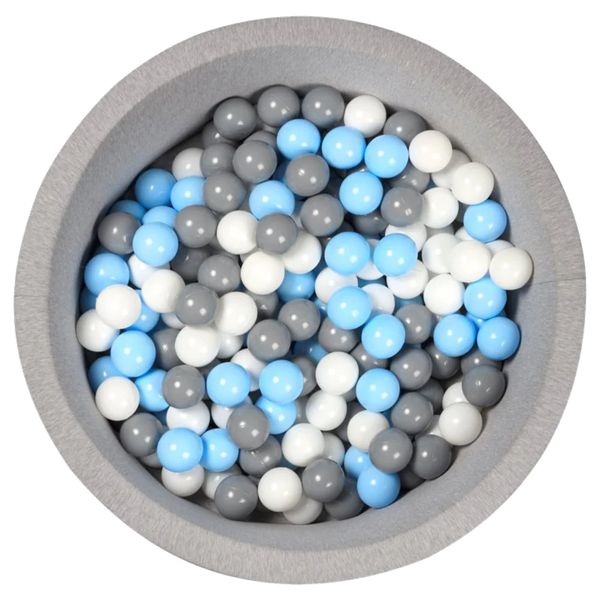 Larisa & Pumpkin Light Grey Ball Pit - Blue/Grey/White Balls