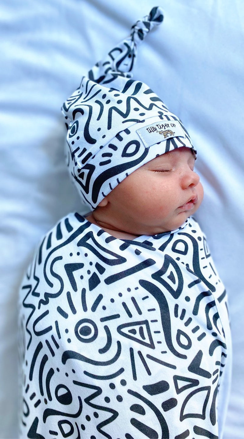 Eye Of The Tiger Swaddle & Matching Hat