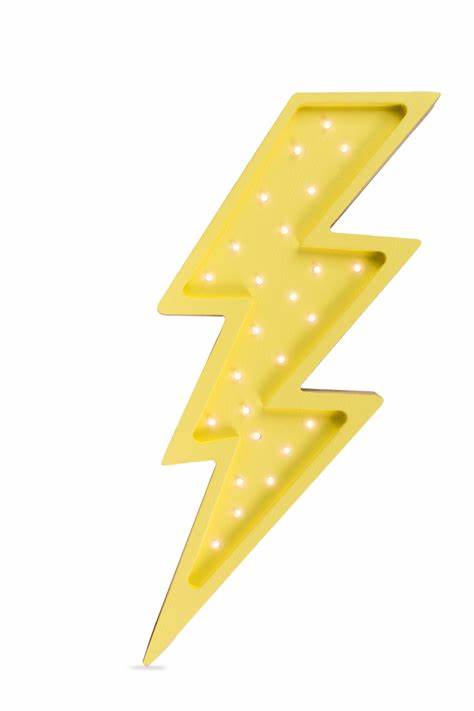 Lightening Bolt Lamp-Yellow