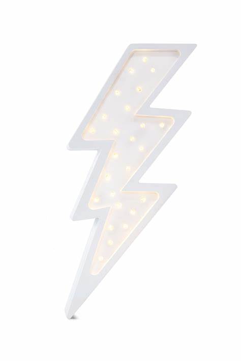 Lightening Bolt Lamp-White