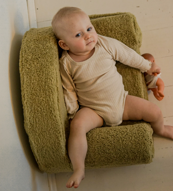 Toddler Boucle Chair- Olive