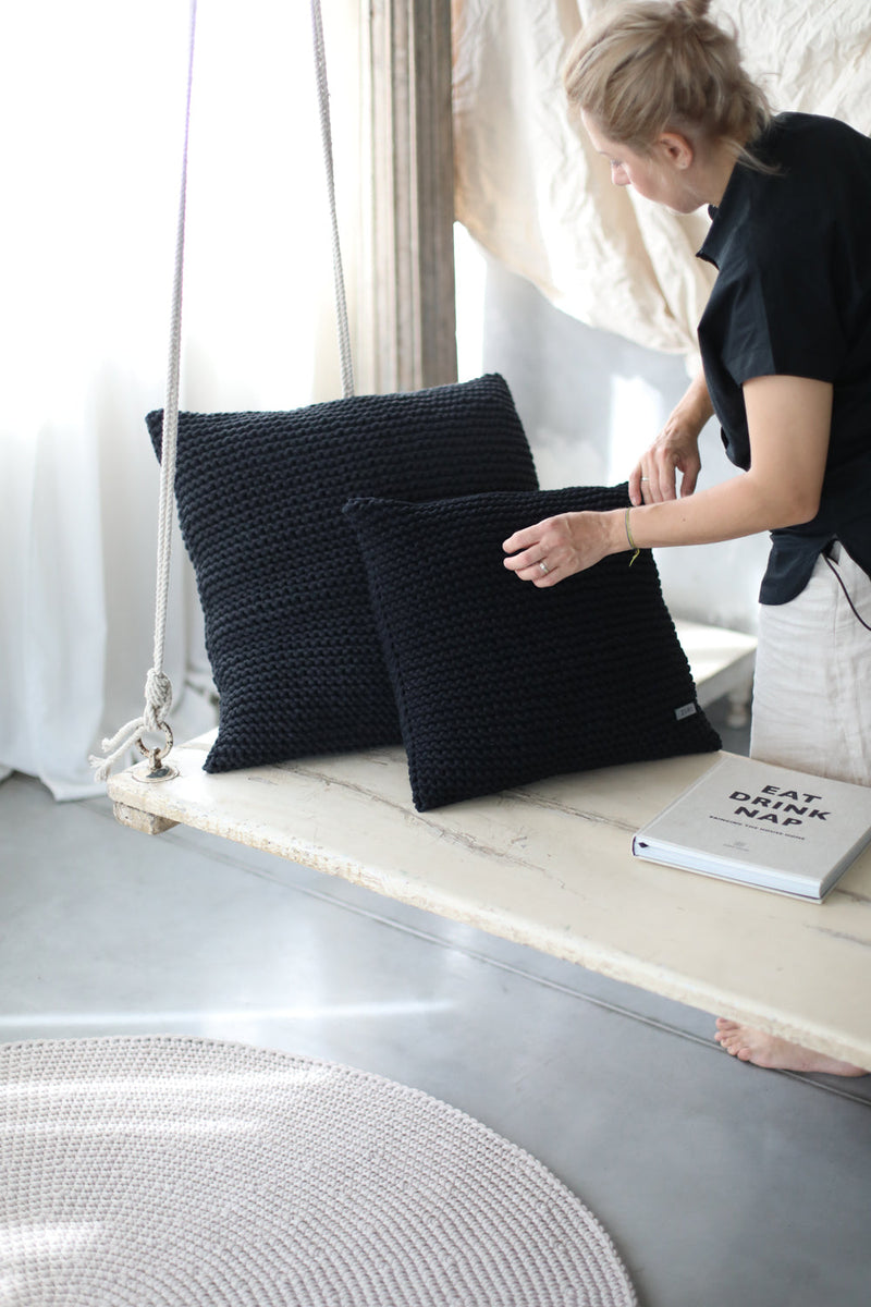 Knitted Cushion | CHARCOAL