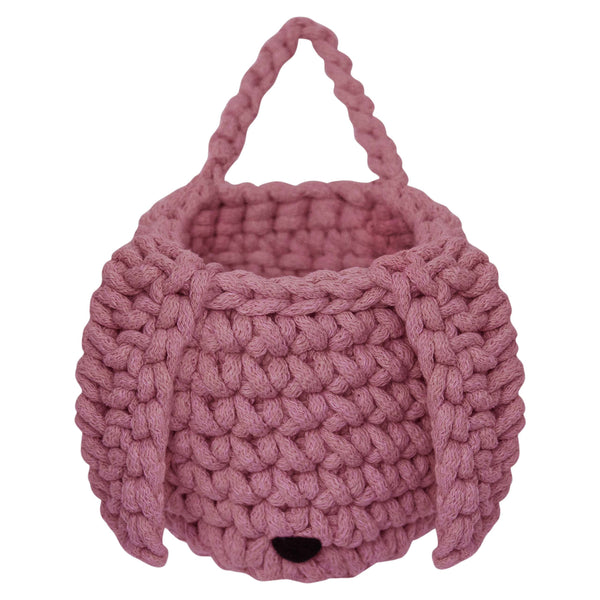 Crochet Bunny Basket | OLD ROSE