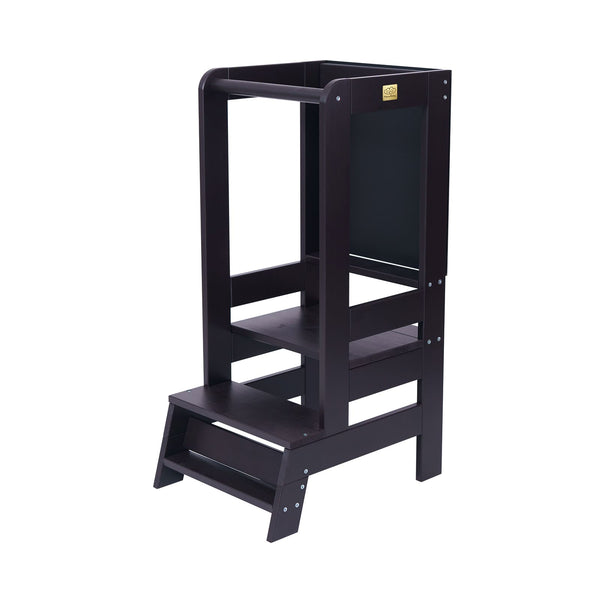 Wooden Kitchen Learning Tower-Black