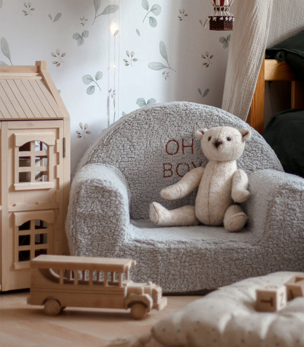 Toddler Boucle Chair- Grey