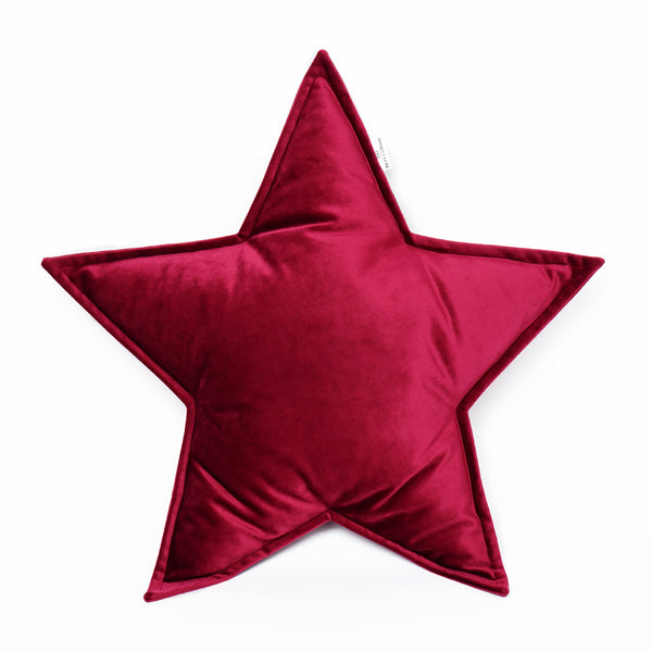 Velvet Star Cushion - Wine