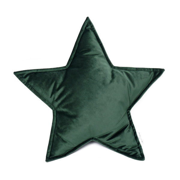 Velvet Star Cushion - Green