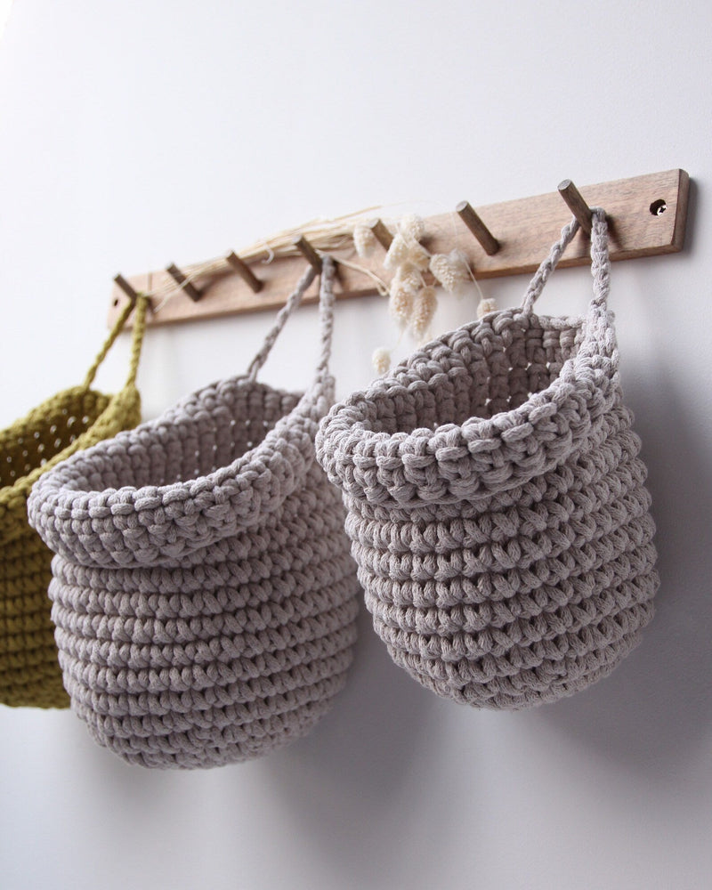 Crochet Hanging Bags | OATMEAL