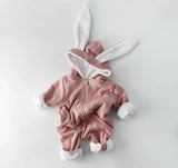 Winter Fleece Rabbit Romper