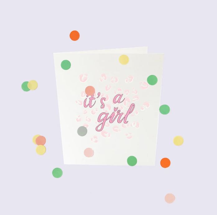 CONFETTI CARDS BABY - IT'S A GIRL