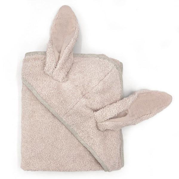 Bunny Hooded Towel Nude Powder