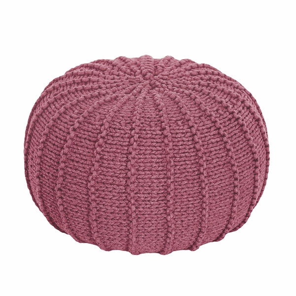 Knitted Pouffe, Small | OLD ROSE