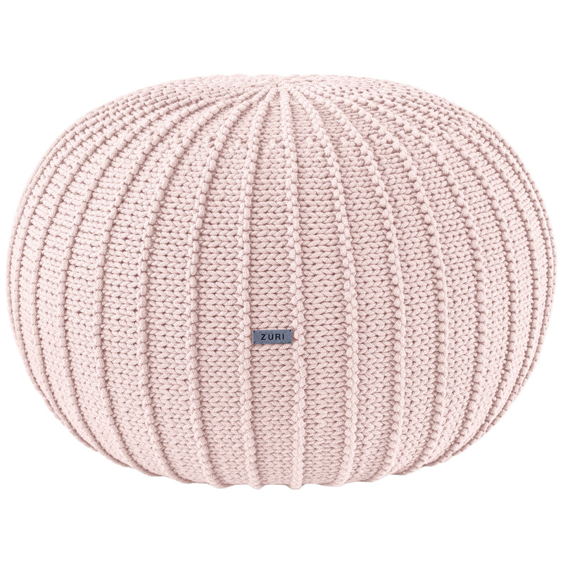 Knitted Pouffe, Large | PALE PINK
